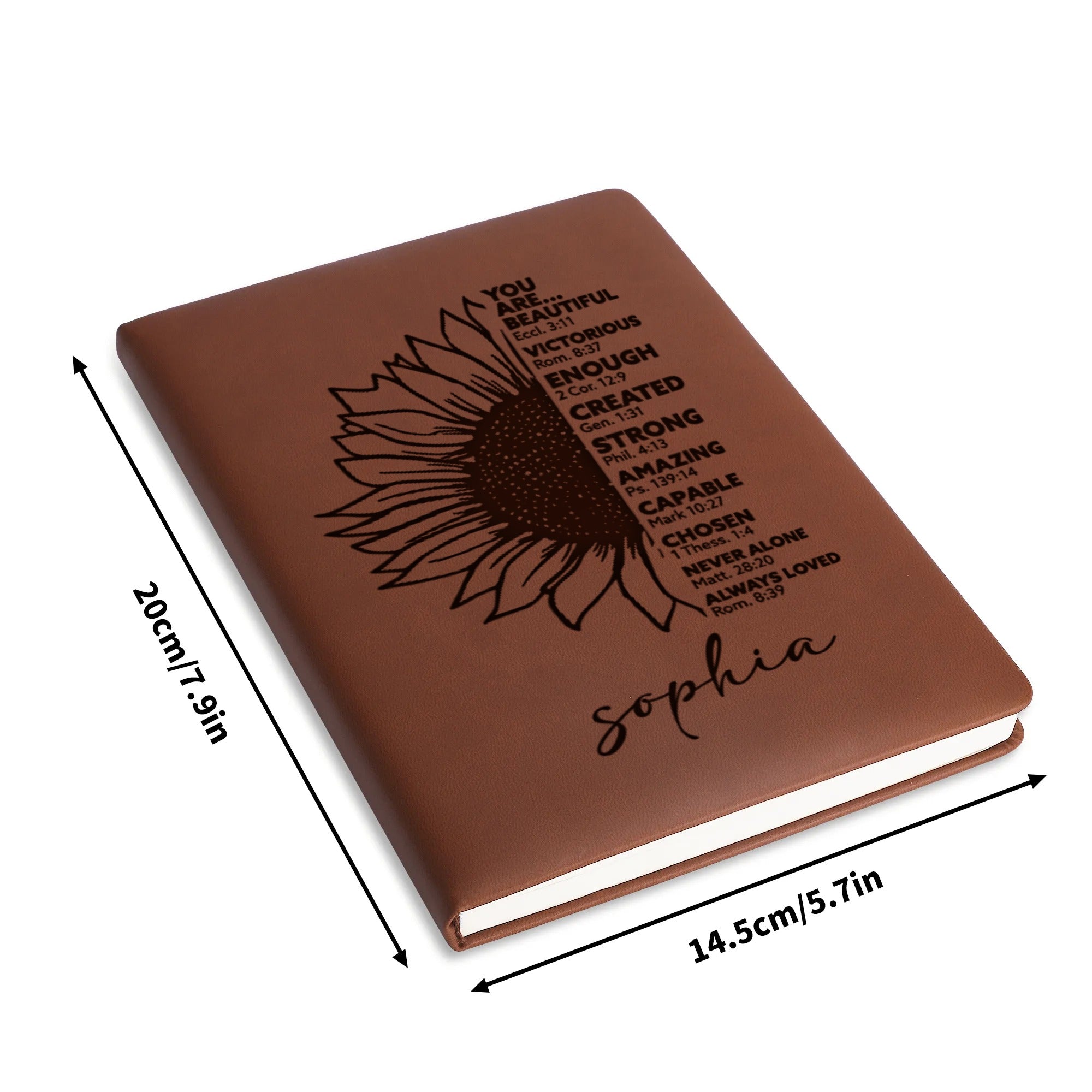 Personalized Christian Journal with "You are..", Custom Name Prayer & Faith Notebook, Religious Gift, First Communion Gifts, Birthday. NBLAF54